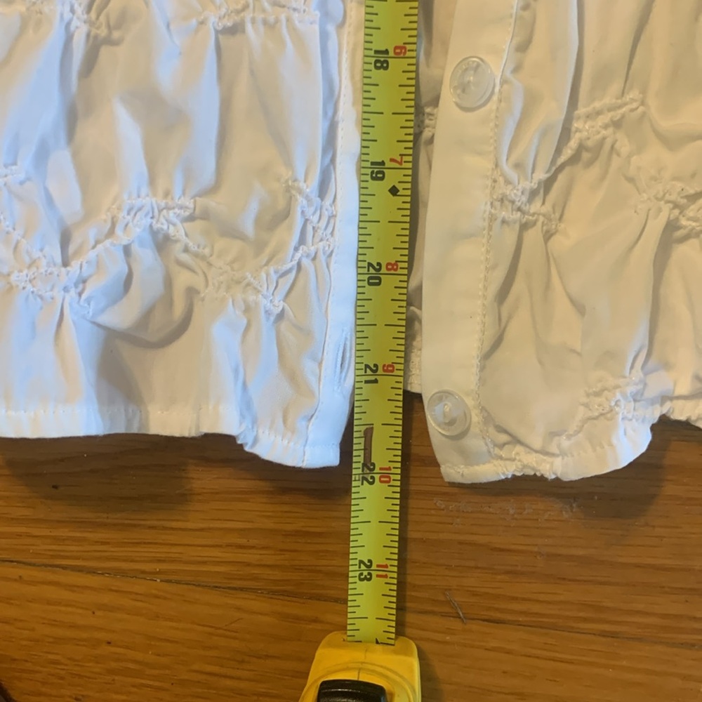 ANNE FONTAINE PARIS FRANCE WHITE BLOUSE WITH PUCKERED GATHERED DETAIL - Picture 10 of 13